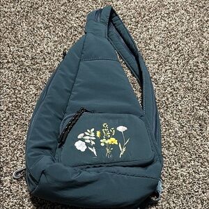 Street Level Teal Backpack with Floral Design